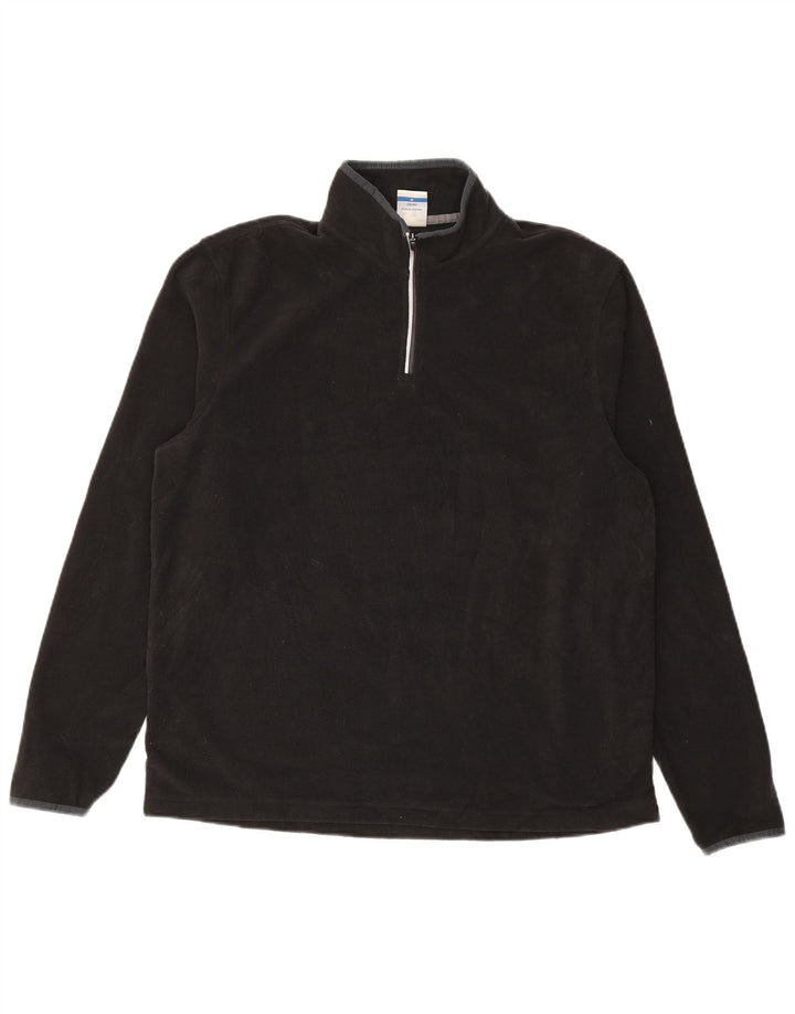 STARTER Mens Zip Neck Fleece Jumper UK 38/40 Medium Black Polyester