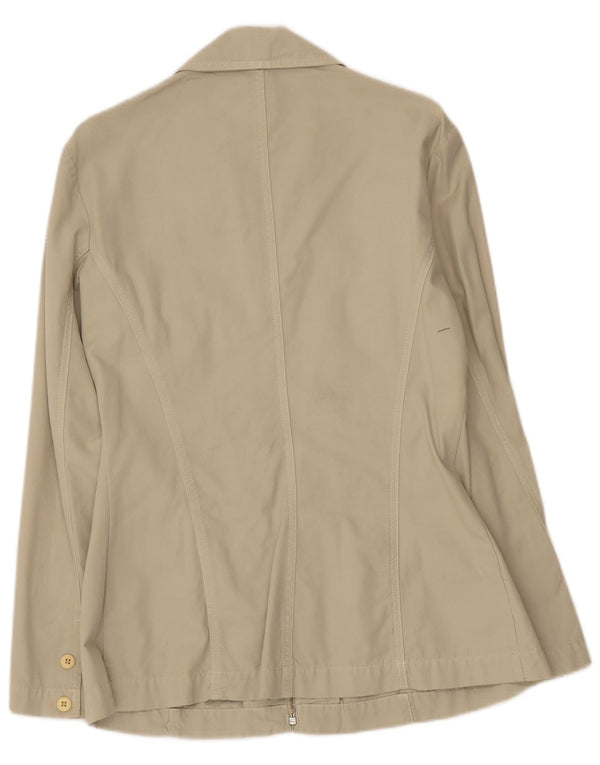 Les Copains Womens Utility Jacket IT 46 Large Beige Cotton