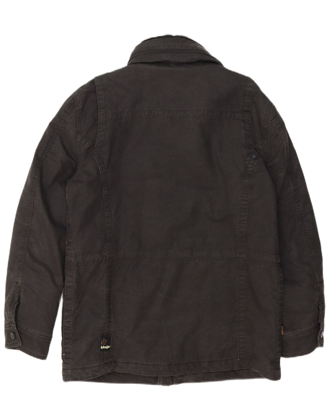 KHUJO Mens Military Jacket UK 40 Large Black Cotton