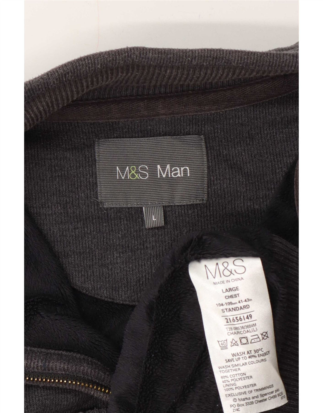 Marks & Spencer Herre træningsdragt Topjakke Stor Grå Bomuld