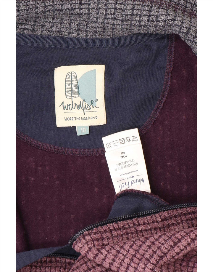 Giacca in pile oversize da donna Weird Fish UK 10 Small Bordeaux Poliestere