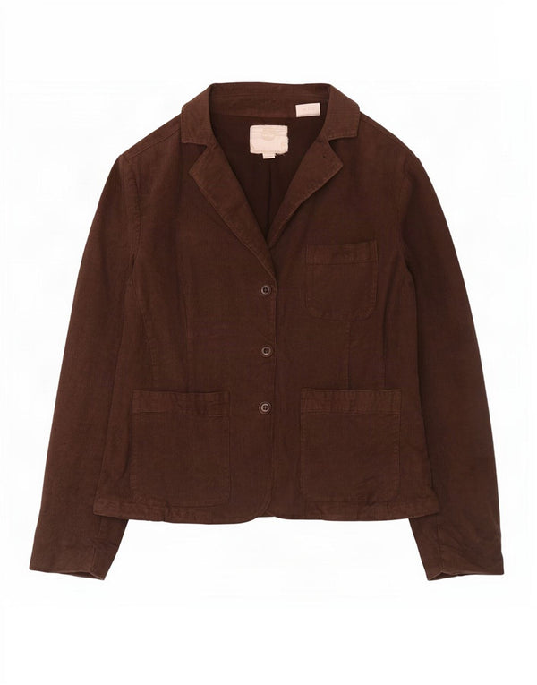 Timberland Womens 3 Button Corduroy Blazer Jacket UK 18 XL Brown Cotton
