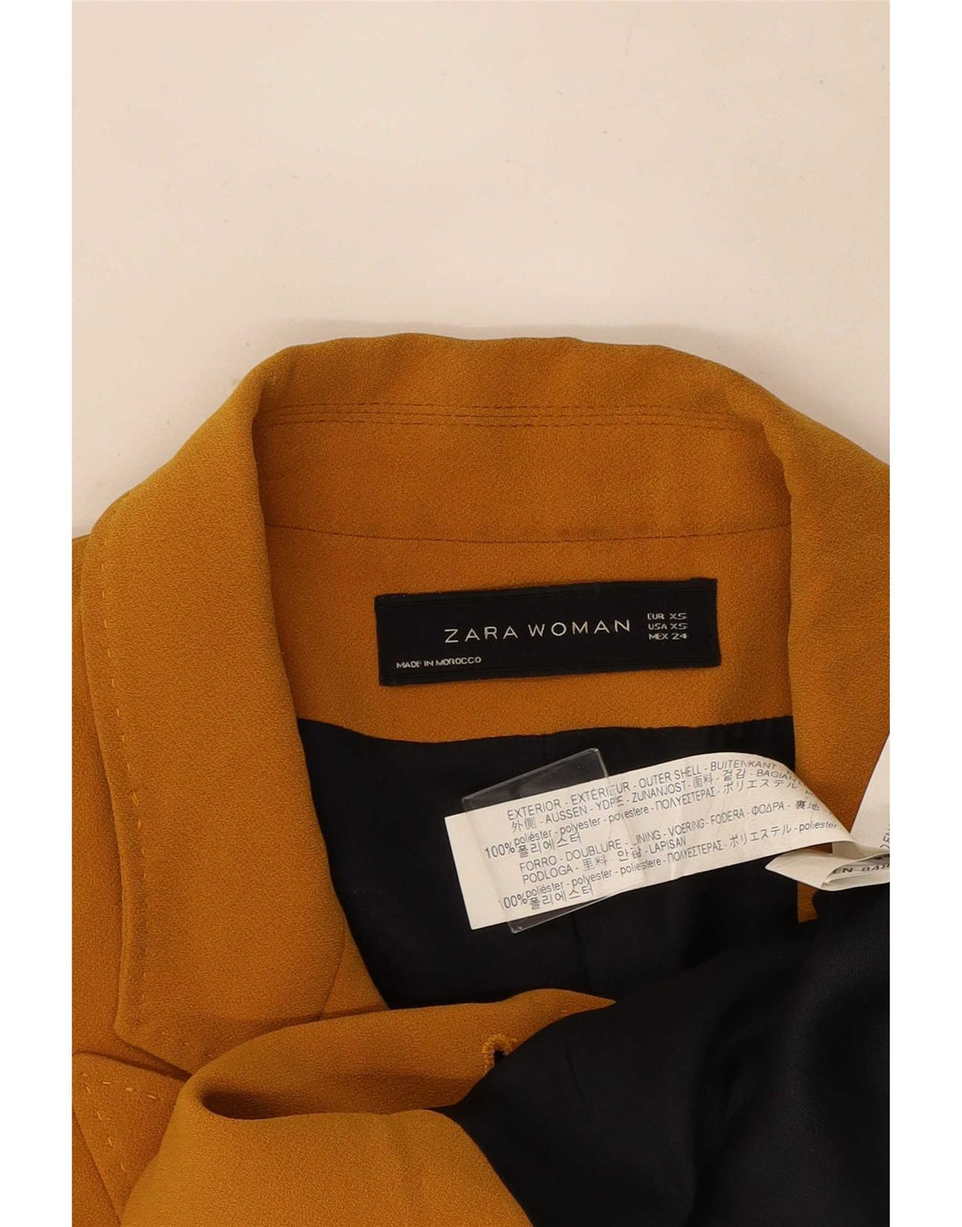 Женское двубортное пальто оверсайз Zara UK 6 XS, желтый полиэстер
