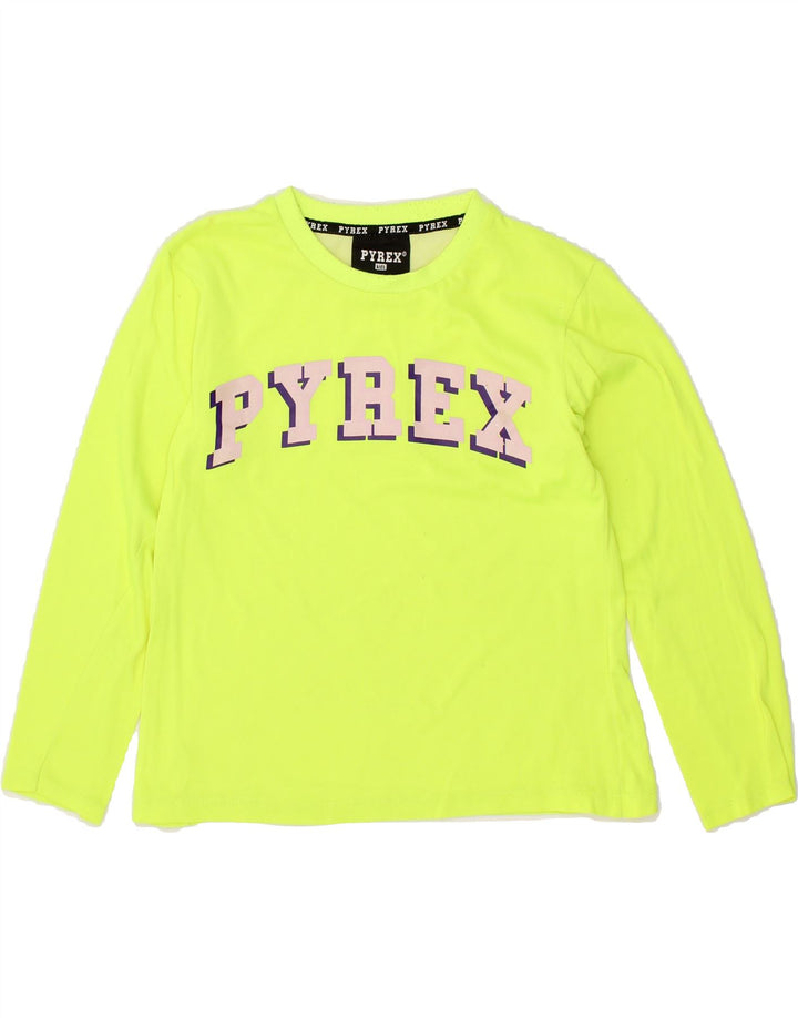 PYREX Boys Graphic Top Long Sleeve 11-12 Years XL Green Cotton Vintage Pyrex and Second-Hand Pyrex from Messina Hembry 