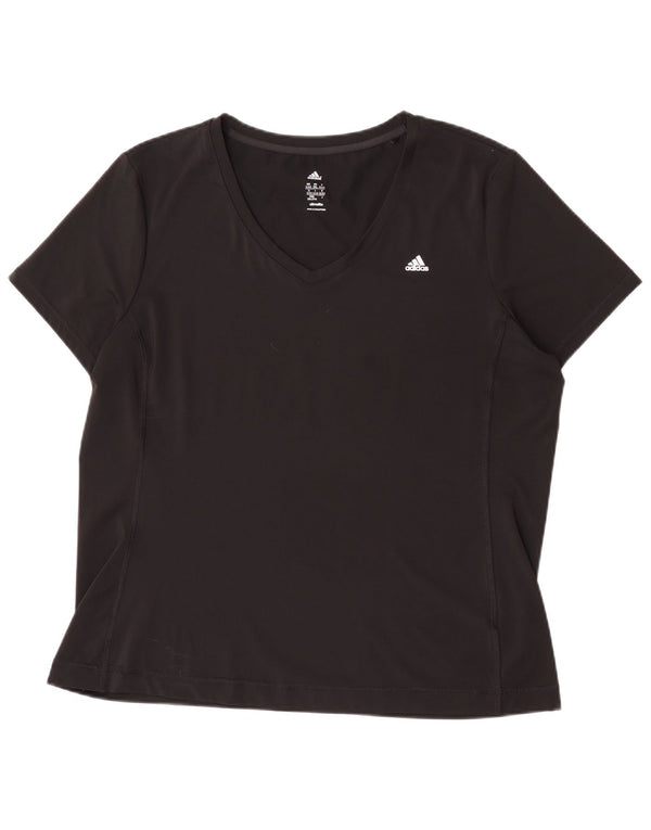 Adidas Damen Climalite T-Shirt Top UK 24/26 2XL Schwarz