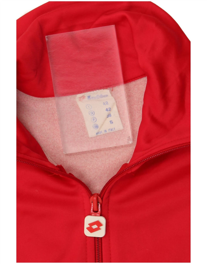 Lotto Womens Oversized Tracksuit Top Jacket IT 42 Small Red