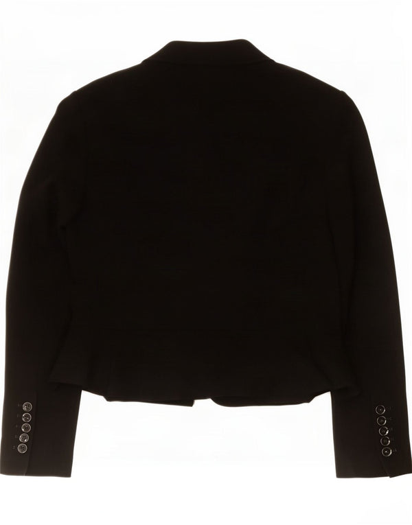 Zara Womens Open Blazer Jacket Reino Unido 10 Pequeno Preto