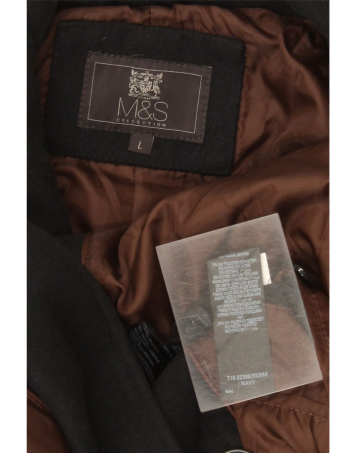 Marks & Spencer Caban pour homme UK 40 Large Noir Polyester