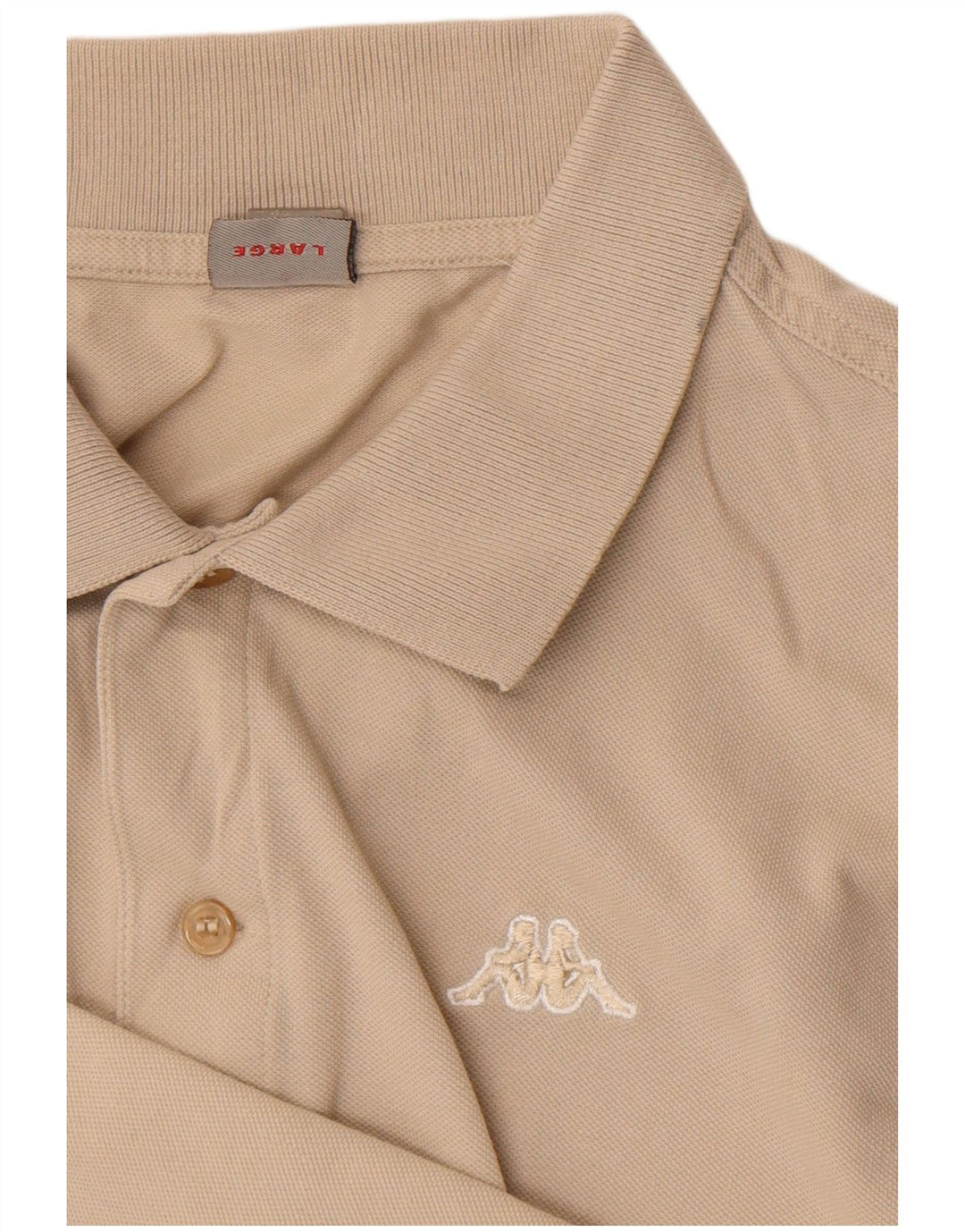 Kappa Mens Long Sleeve Polo Shirt Large Beige