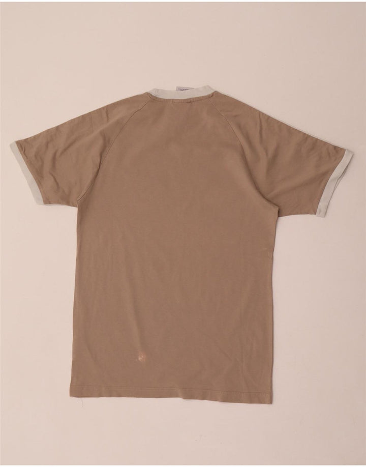 Adidas Mens T-Shirt Top Small Brown Cotton Retro