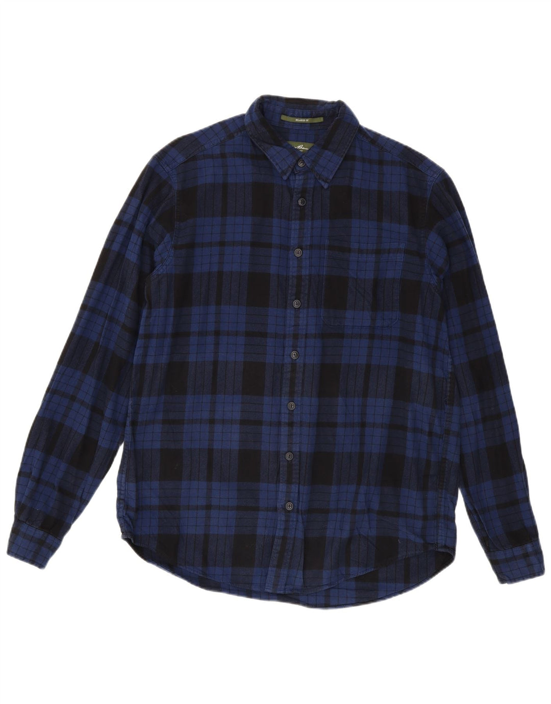 Eddie Bauer Chemise haute en flanelle pour homme, coupe décontractée, grands carreaux bleu marine