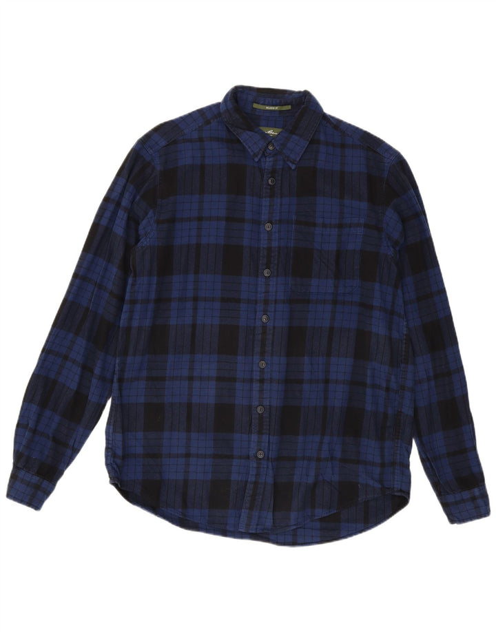Eddie Bauer Chemise haute en flanelle pour homme, coupe décontractée, grands carreaux bleu marine