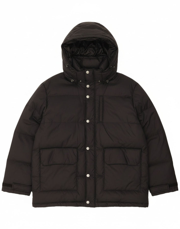 INVICTA Mens Hooded Padded Jacket UK 42 XL Black Polyester
