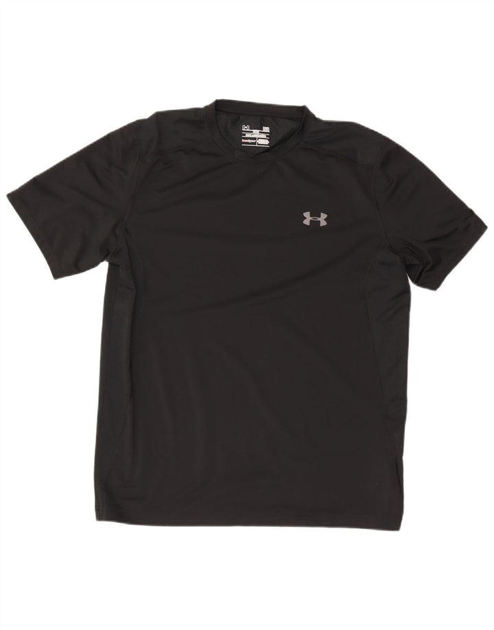 Under Armour Mens Heat Gear T-Shirt Top Large Black Polyester