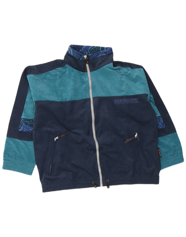 GREAT ESCAPES Mens Full Tracksuit IT 50 Large Navy Blue Colourblock Sports