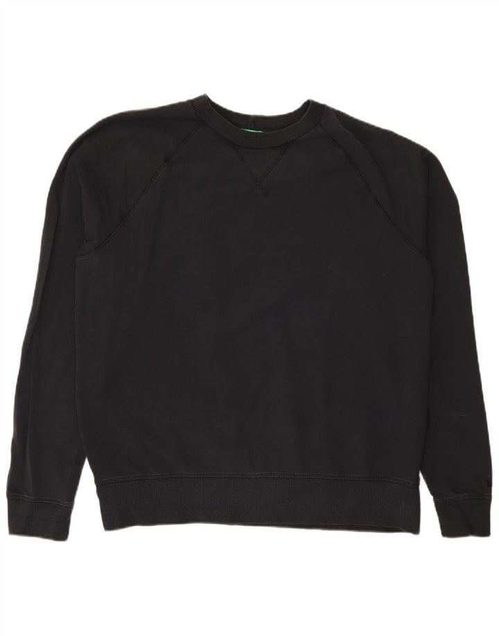 Felpa Uomo Benetton Maglione XL Cotone Nero