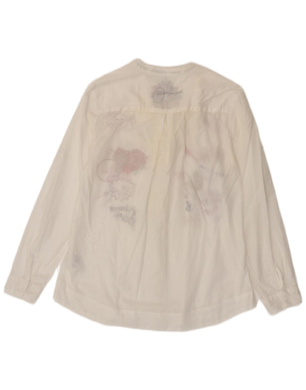 Desigual Camicetta a maniche lunghe grafica da donna Top UK 14 Large White Floral