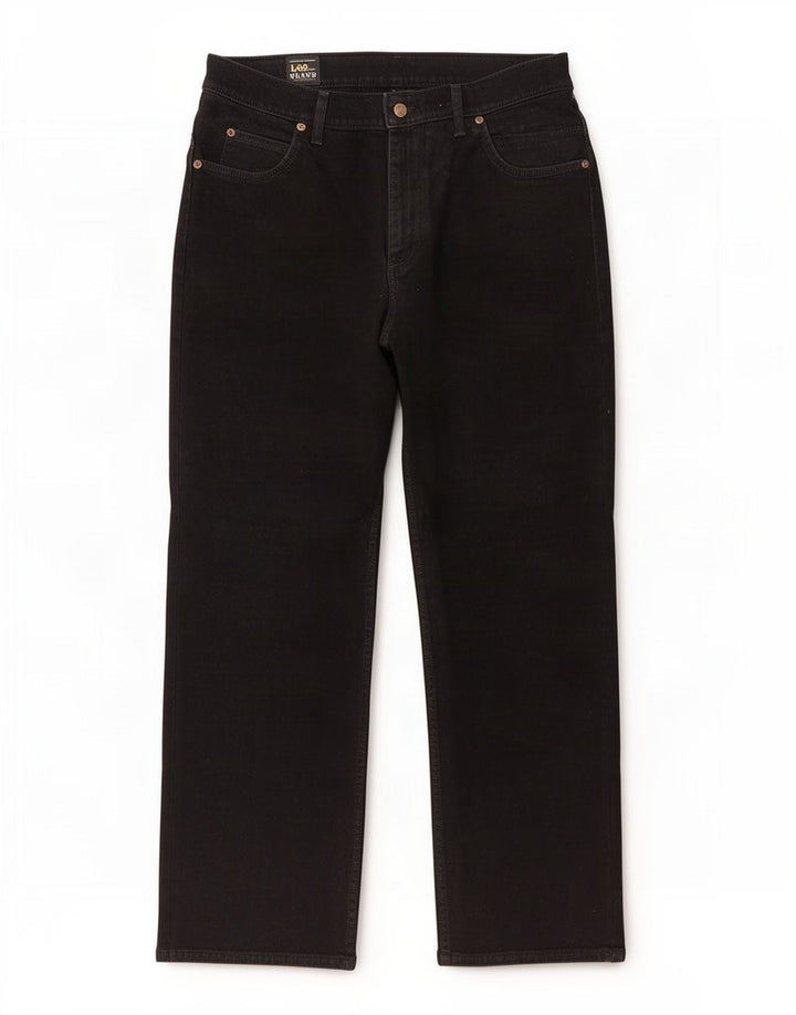 Lee Mens Brooklyn Straight Jeans W34 L29 Sort Bomuld