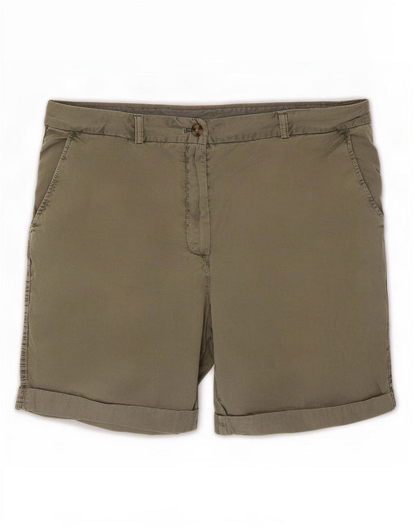 Pantaloncini chino da donna Marks & Spencer UK 16 Large W34 cotone kaki