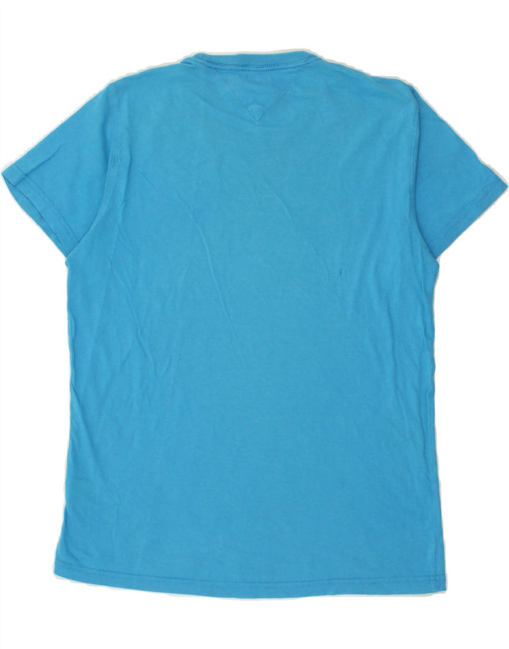 TOMMY HILFIGER Mens Graphic T-Shirt Top Medium Blue Cotton Vintage Tommy Hilfiger and Second-Hand Tommy Hilfiger from Messina Hembry 