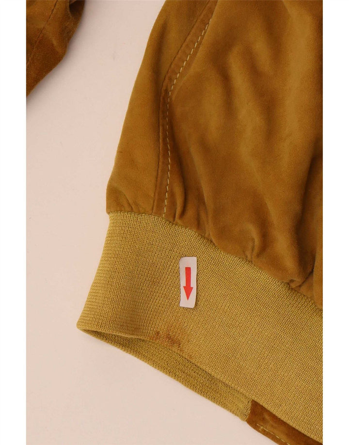 Giubbotto bomber in pelle scamosciata dal taglio ampio da uomo Hugo Boss EU 48 in pelle marrone medio
