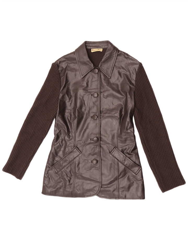Penny Pull Womens 5 Button Blazer Jacket IT 42 Medium Brown Acrylic