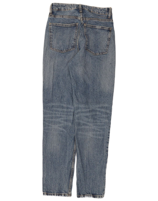 Женские зауженные джинсы с высокой талией Zara EU 34 2XS W24 L28, синий хлопок