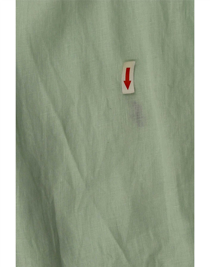 Ralph Lauren Mens Short Sleeve Shirt Medium Green Linen