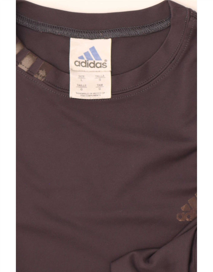 Adidas Hombre Camiseta Top Grande Gris Poliéster