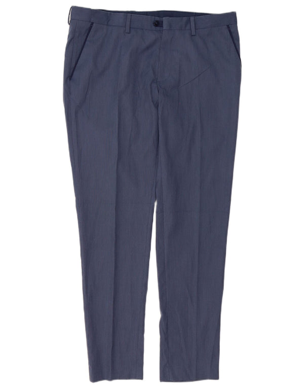 Pantaloni chino slim da uomo Zara EU 44 Large W34 L31 poliestere blu