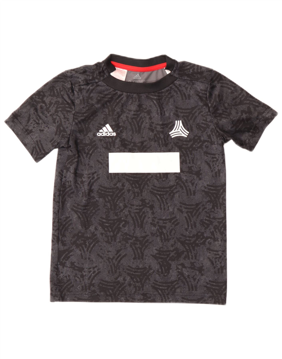 T-shirt grafica Adidas da bambino 9-10 anni in poliestere geometrico nero