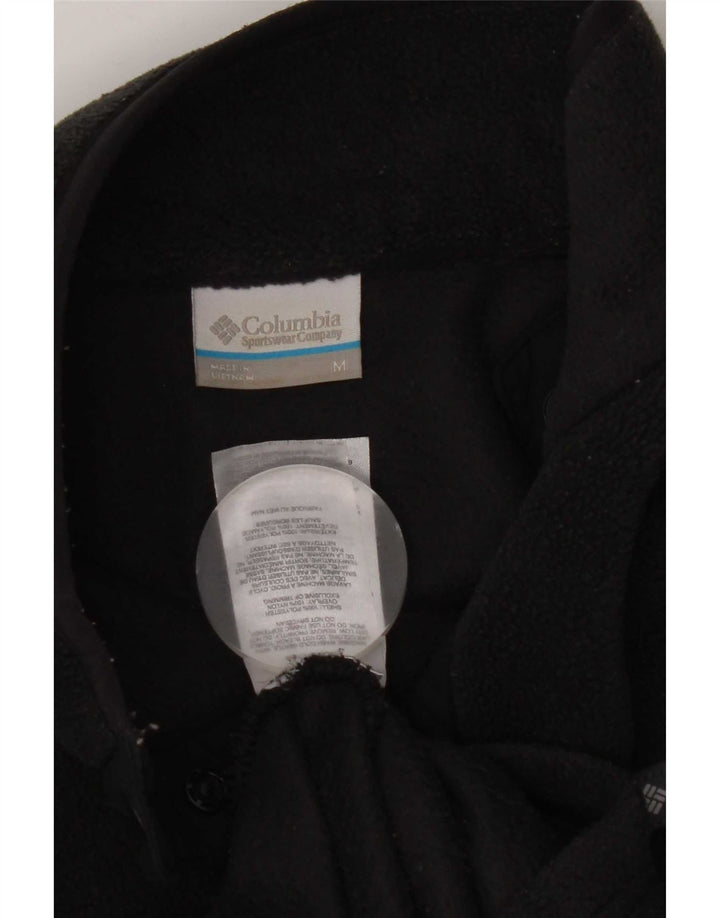 Columbia Womens Button Neck Fleece Jumper UK 12 Medium Black Polyester