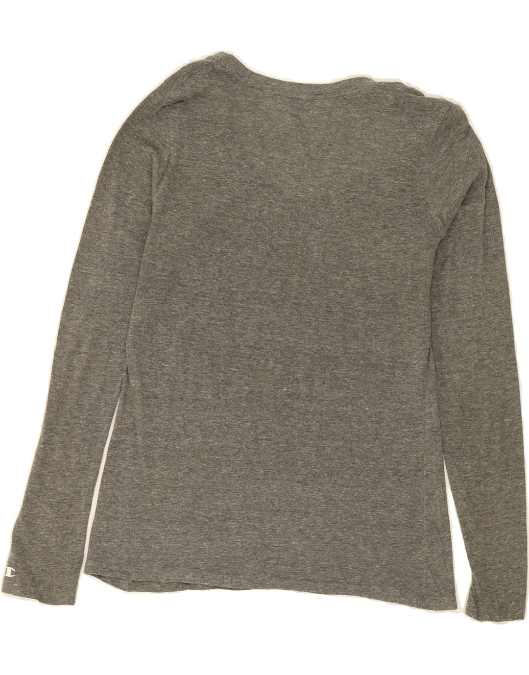 CHAMPION Womens Graphic Top Long Sleeve UK 12 Medium Grey College Vintage Champion and Second-Hand Champion from Messina Hembry 