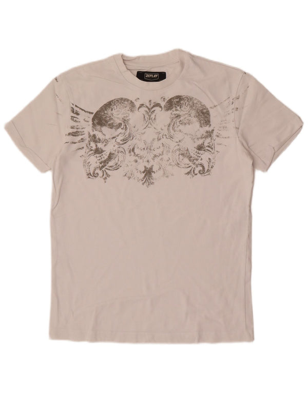 Ανδρικό γραφικό T-Shirt Replay Top Small White