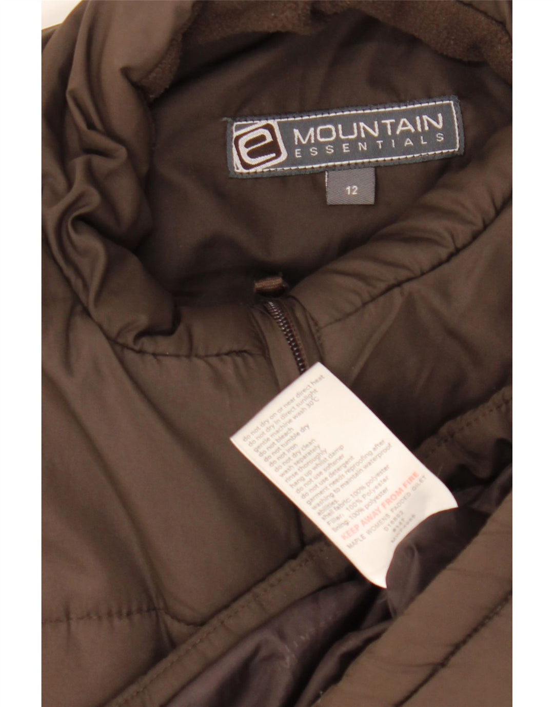 Mountain Essentials Damen Wattierte Weste UK 12 Mittelbraunes Polyester