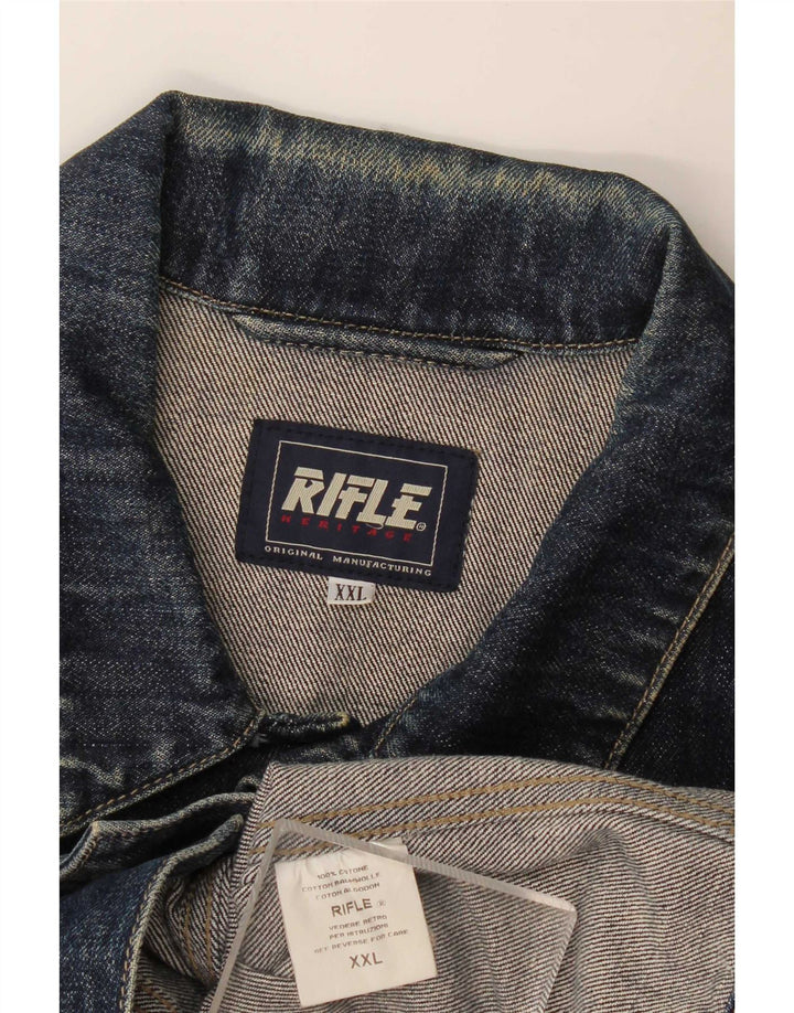 Rifle Womens Denim Jacket UK 20 2XL Navy Blue Cotton