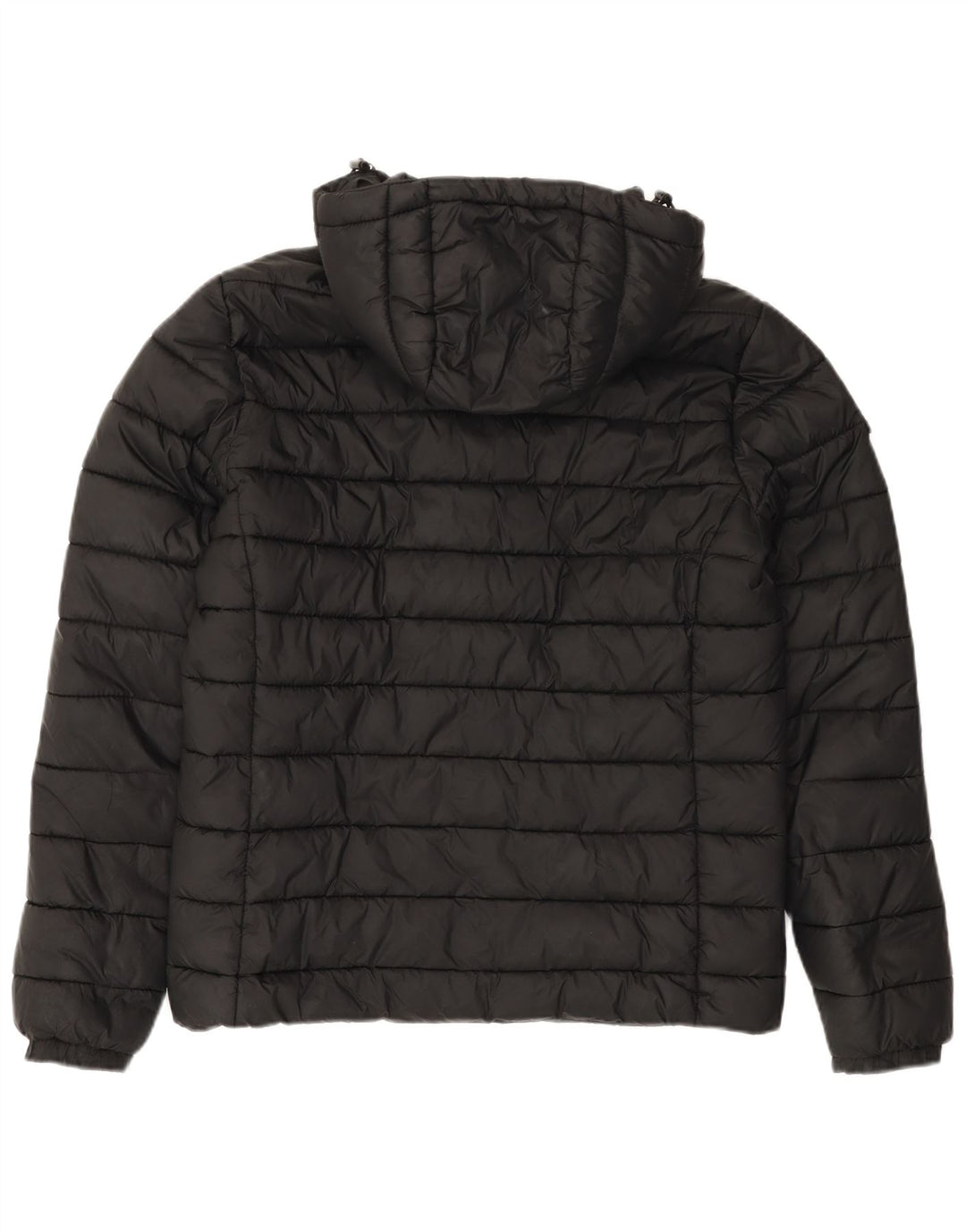 Superdry Mens Hooded Padded Jacket UK 38 Medium Black Nylon