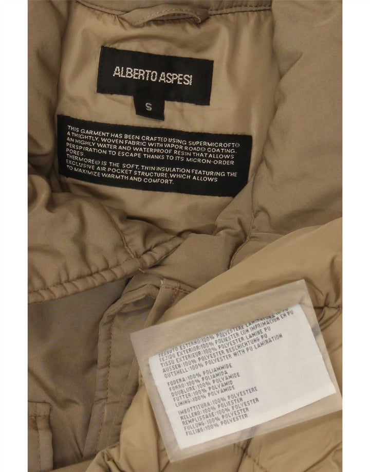 Alberto Aspesi Veste matelassée militaire pour homme UK 36 Small Marron Polyester