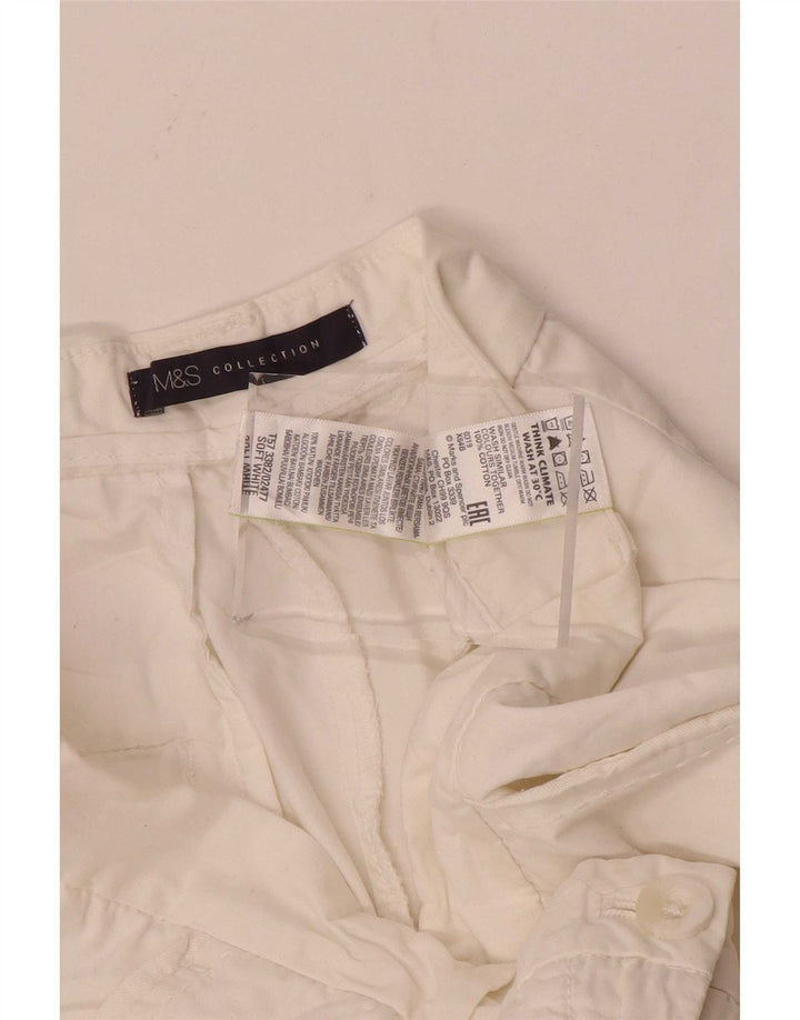 Marks & Spencer Womens Chino Shorts UK 12 Medium W30 Off White Cotton