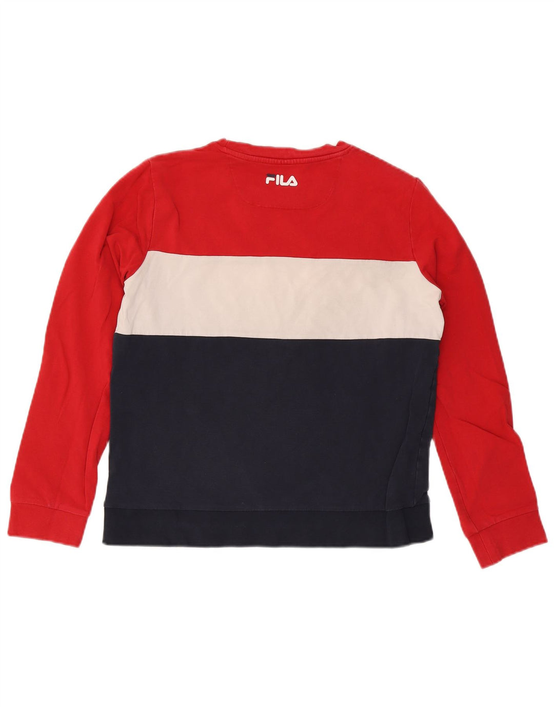Fila Womens Graphic Sweatshirt Jumper UK 16 Large Multicoloured Colourblock