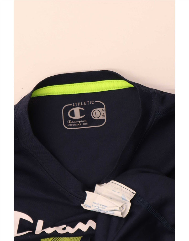 Champion Boys Grafisk T-Shirt Top 11-12 år Stor marineblå polyester