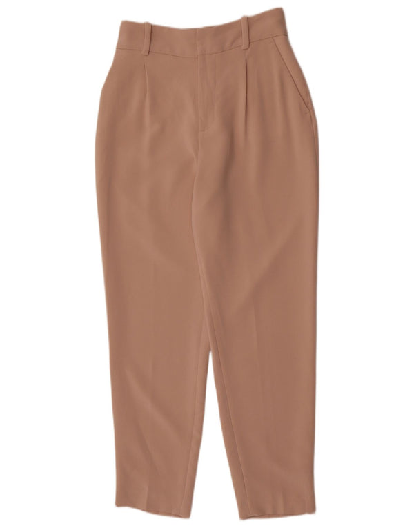 Zara Womens High Waist Tapered Casual Trousers Small W26 L28 Beige