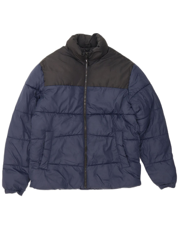 Jack & Jones Chaqueta acolchada para hombre UK 38 Medium Azul marino Colorblock