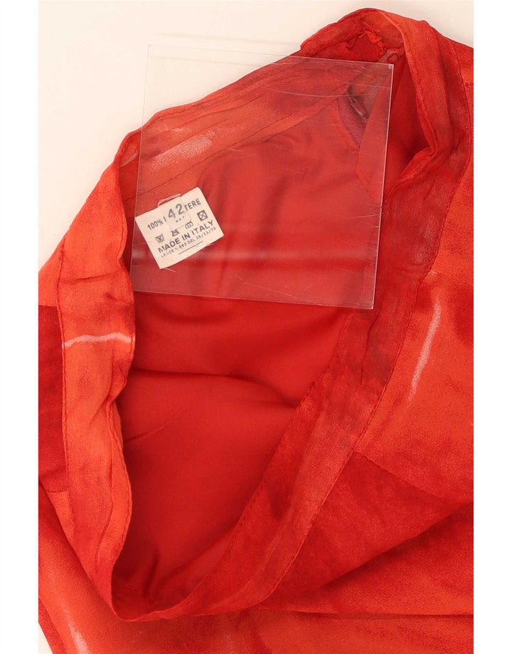 Vintage Damen Midirock IT 42 Medium W26 Rot Batik Polyester