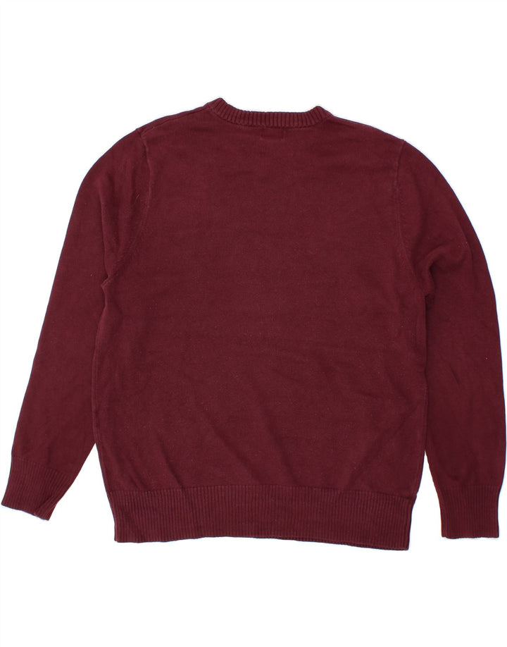 MOSSIMO Mens V-Neck Jumper Sweater Large Maroon Cotton Vintage Mossimo and Second-Hand Mossimo from Messina Hembry 