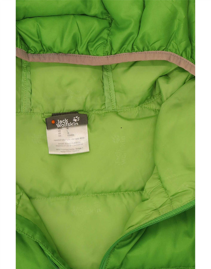 Jack Wolfskin Wattierte Damenjacke mit Kapuze, UK 16, Größe L, Grün, Polyester