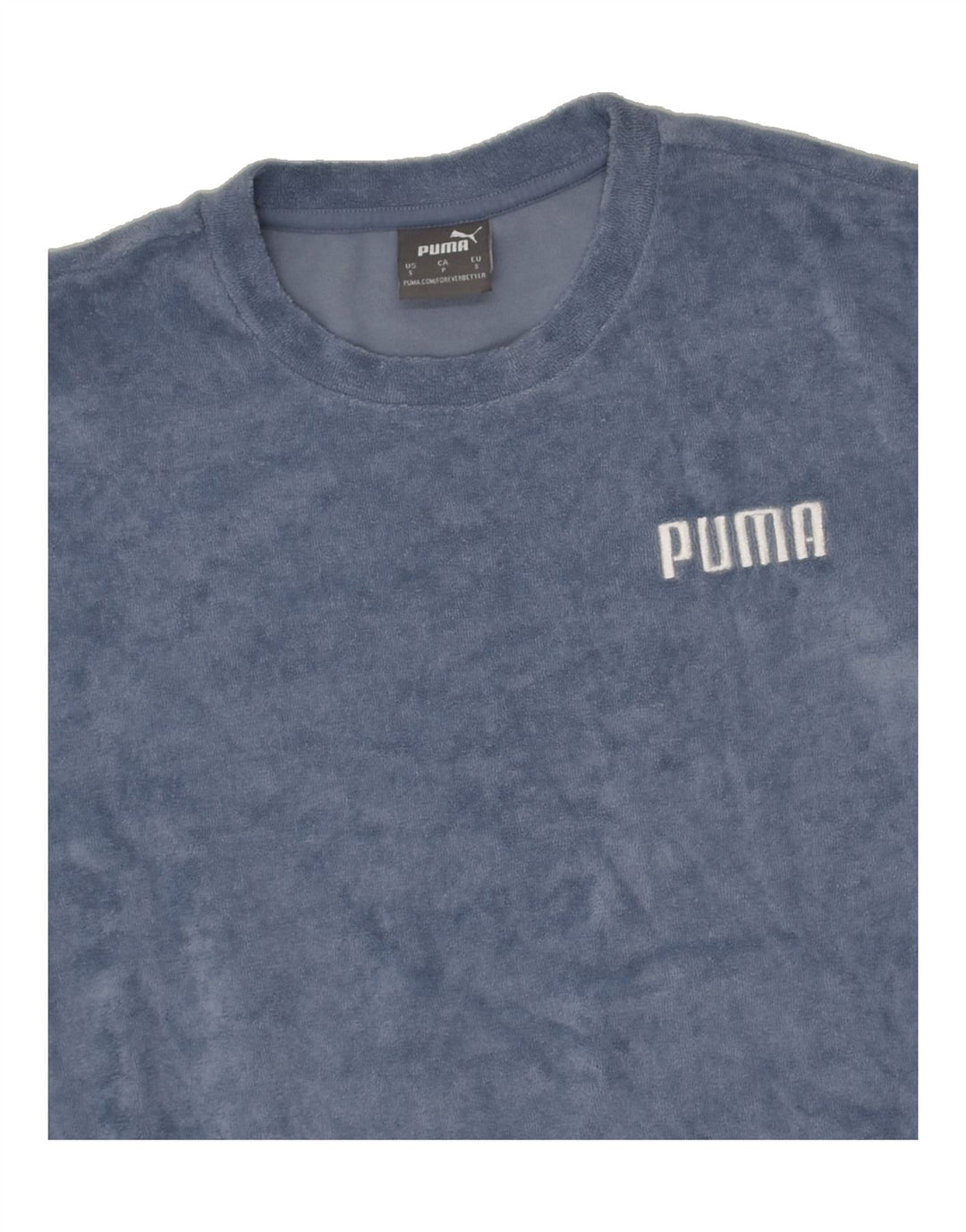 PUMA Womens T-Shirt Top UK 10 Small Navy Blue Polyester | Vintage Puma | Thrift | Second-Hand Puma | Used Clothing | Messina Hembry 