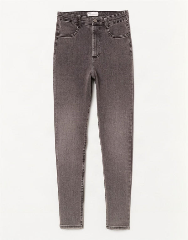Zara Womens High Waist Skinny Jeans EU 36 XS W26 L28 Grey