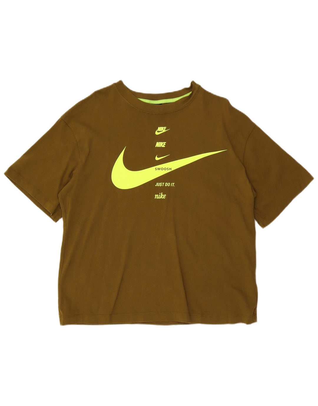 Nike Mens Graphic T-Shirt Top Medium Khaki Cotton