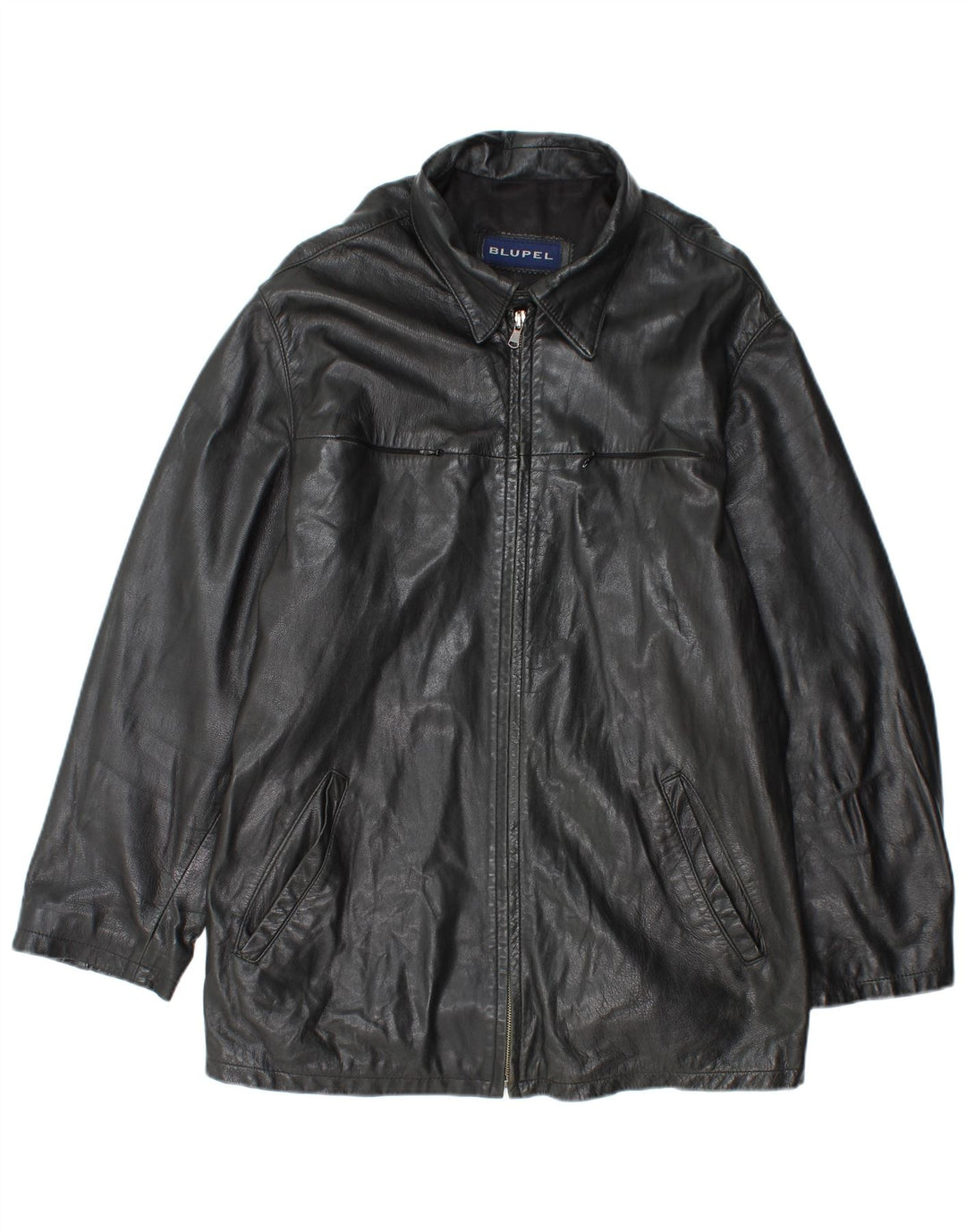 Vintage Mens Leather Jacket UK 38 Medium Black Leather